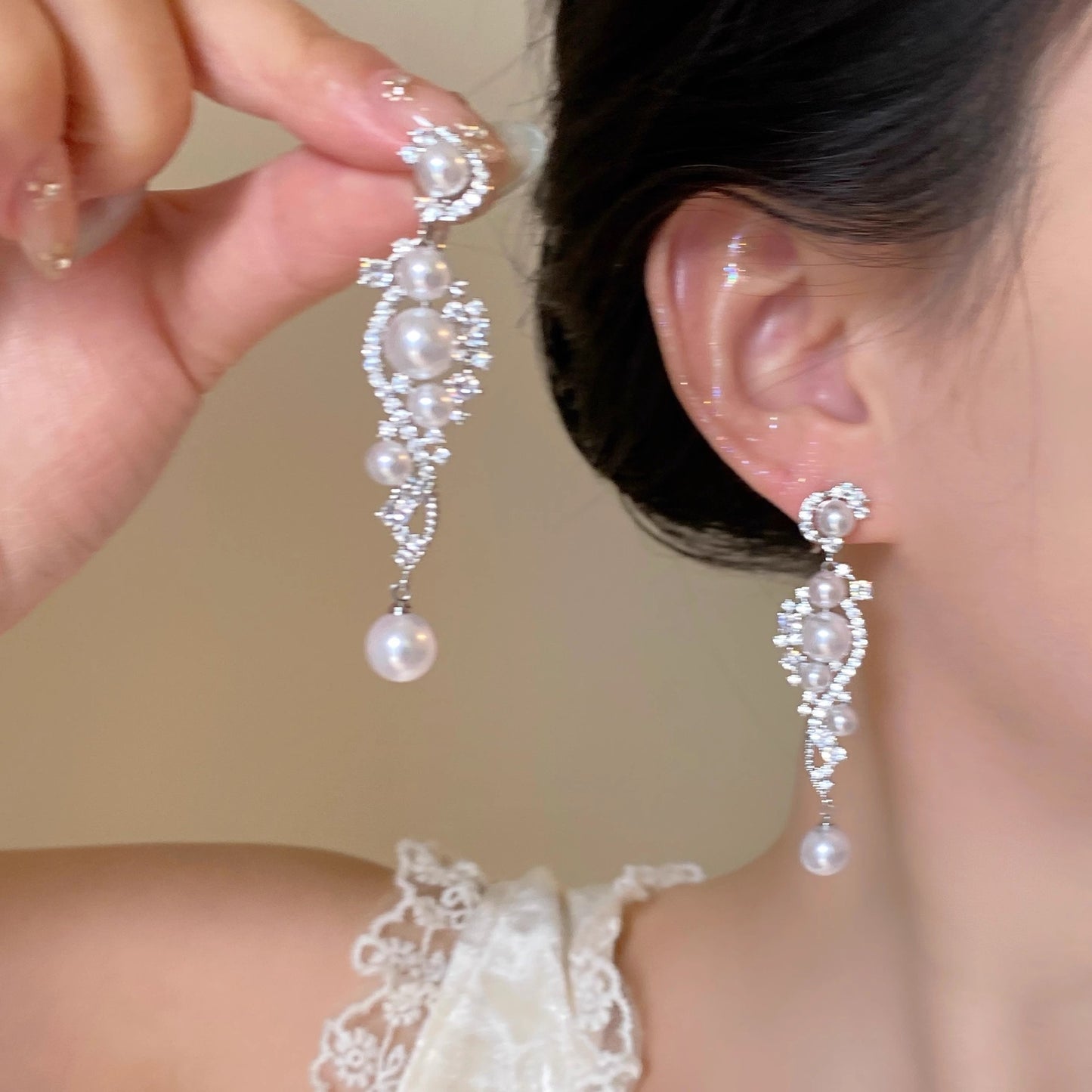 Zircon Pearl Luxury Earring