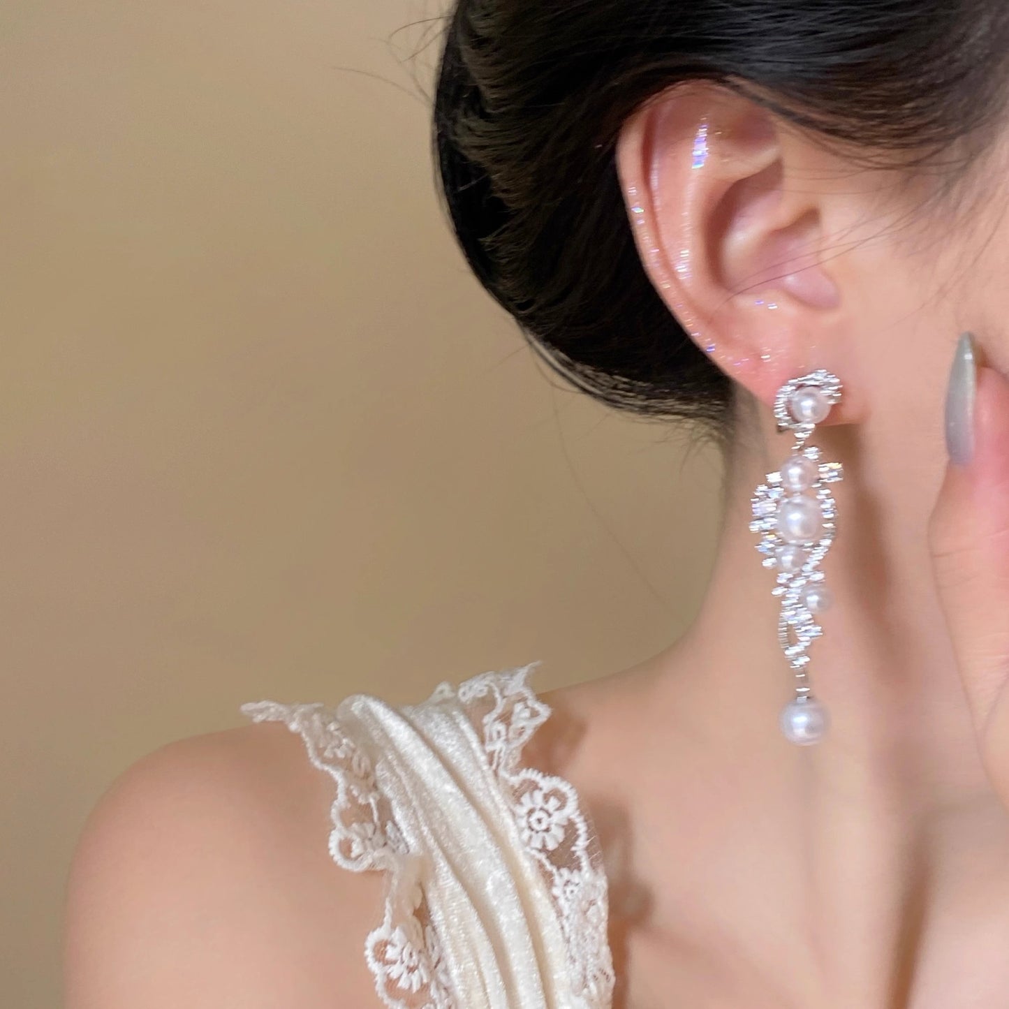Zircon Pearl Luxury Earring