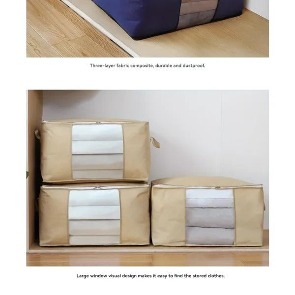 2-Pack Large Storage Bags With Clear Window Reinforced Handles