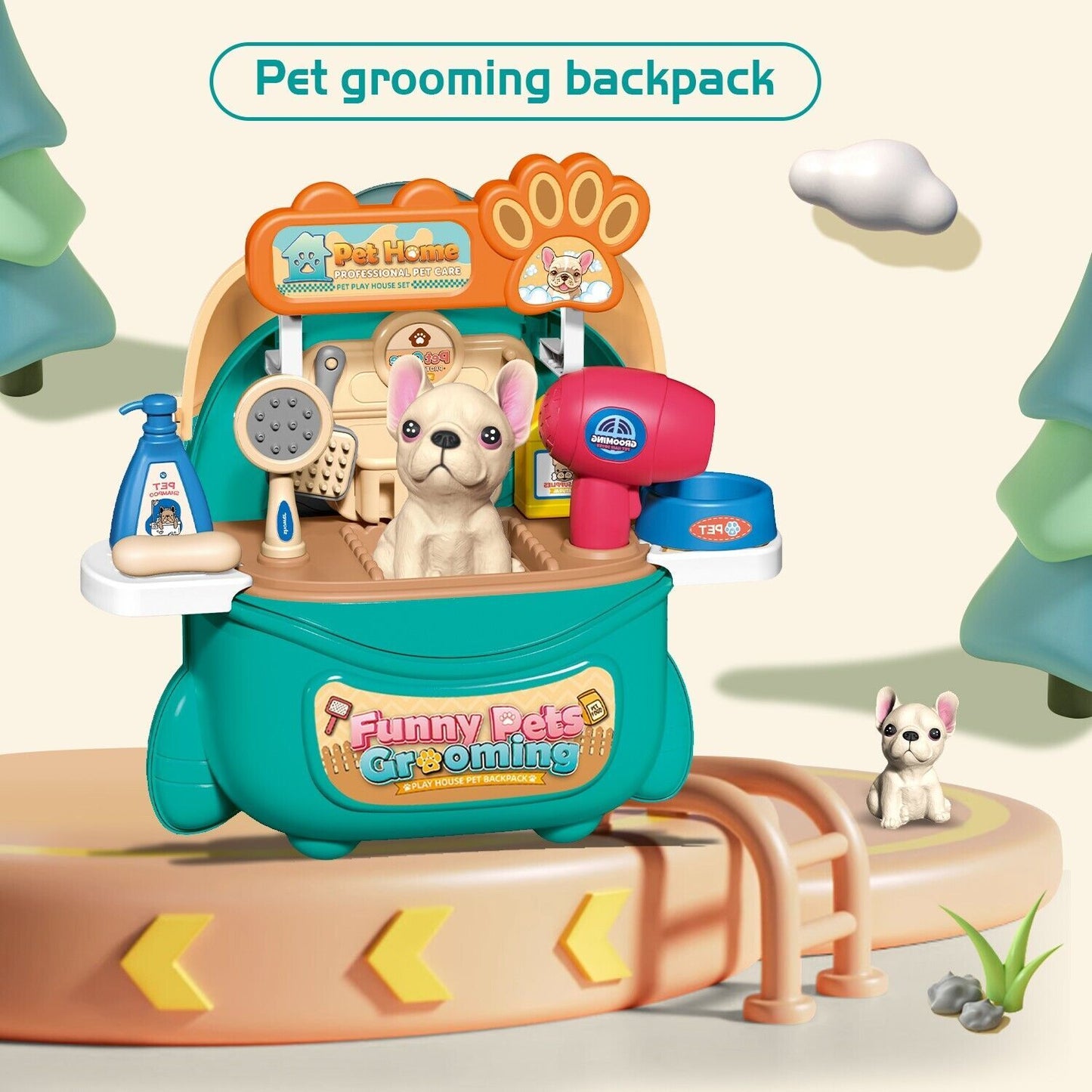 2025 Pet Care Play Set Doctor Kit For Kids, 16 Pcs Doctor Pretend Play Vet Dog Grooming Toys Puppy Dog Carrier Feeding Dog Backpack Gifts.Logistics Is Randomly Sent By UPS,USPS,FEDEX.
