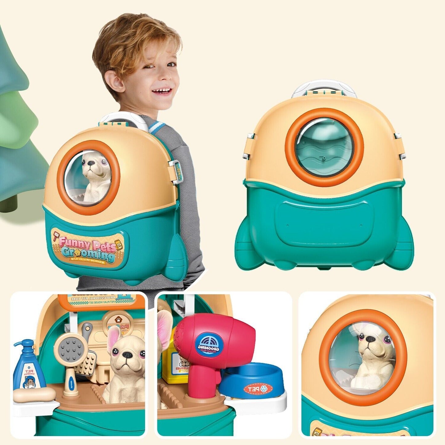 2025 Pet Care Play Set Doctor Kit For Kids, 16 Pcs Doctor Pretend Play Vet Dog Grooming Toys Puppy Dog Carrier Feeding Dog Backpack Gifts.Logistics Is Randomly Sent By UPS,USPS,FEDEX.