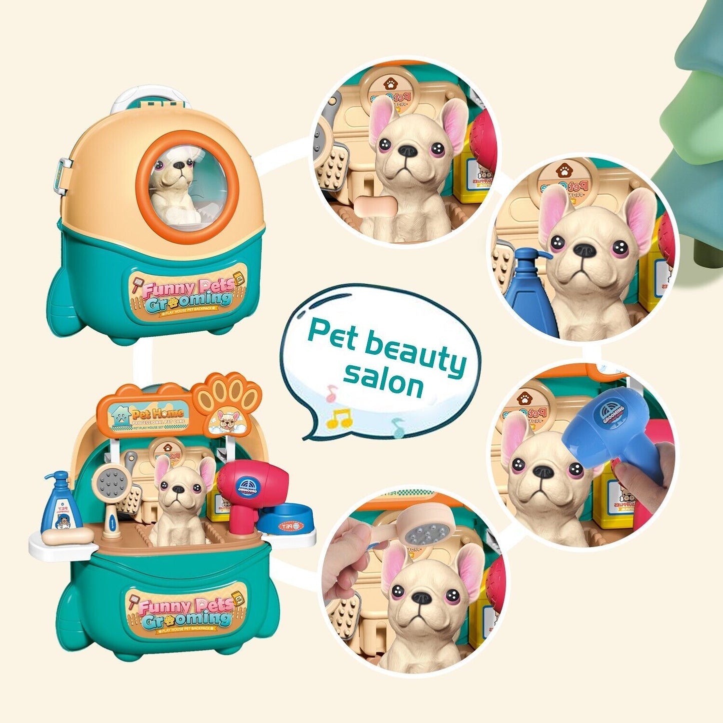 2025 Pet Care Play Set Doctor Kit For Kids, 16 Pcs Doctor Pretend Play Vet Dog Grooming Toys Puppy Dog Carrier Feeding Dog Backpack Gifts.Logistics Is Randomly Sent By UPS,USPS,FEDEX.