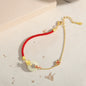 Koi Peace Buckle Hetian Jade Red Rope Bracelet