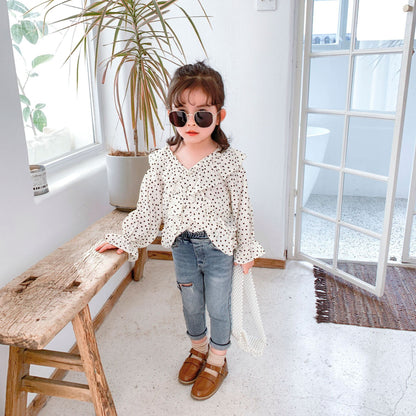 Shirt long-sleeved shirt top hooded doll shirt