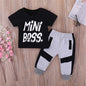 Letter Print Short Sleeve T-Shirt And Trousers Two-Piece Set