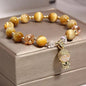 Titanium Steel Gold & Small Cute Buddha Jade Buddha Statue Necklace Lucky Maitreya Buddha Clavicle Chain