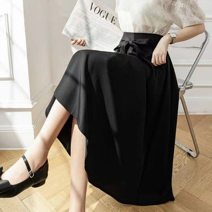 A- Line Skirt Draping Large Hem Mid-length Skirt