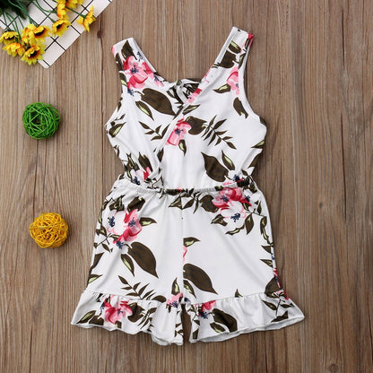 Summer Girls baby girl Floral Outfits Clothesc