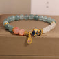 Blue Water Emerald Crystal Goldfish Bracelet For Women