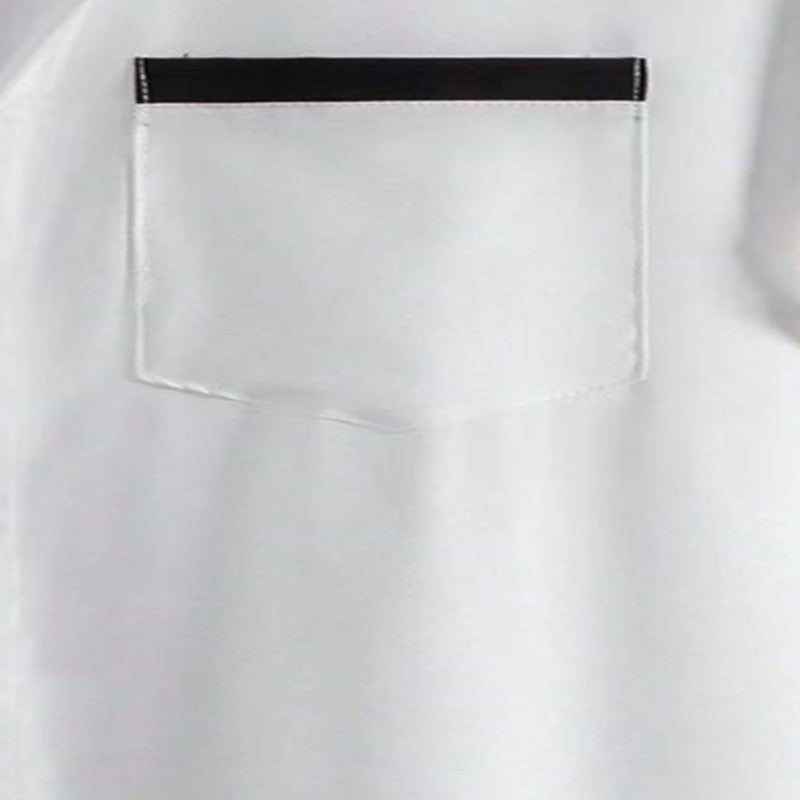 Summer New Men's Color Matching Fashion Short Sleeve Shirt