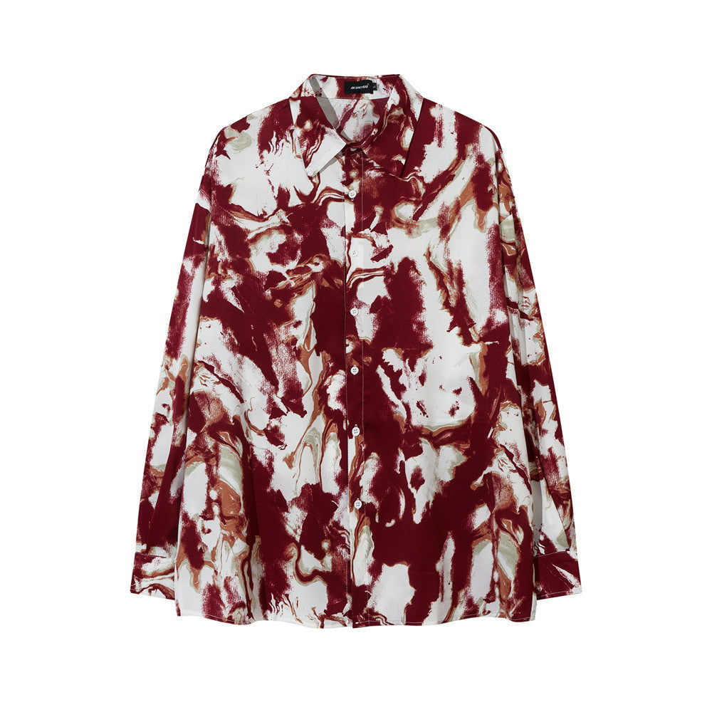 Fashion Personalized Ink Tie-dye Loose Shirt Men