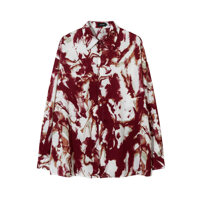 Fashion Personalized Ink Tie-dye Loose Shirt Men