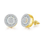 Hip Hop Round Diamond Gold-plated Thread Earrings