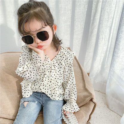 Shirt long-sleeved shirt top hooded doll shirt