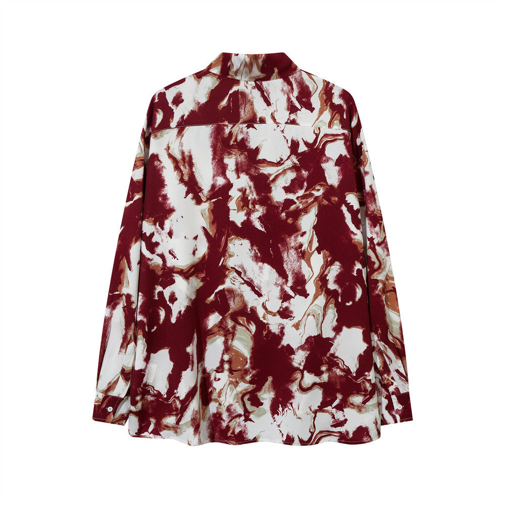 Fashion Personalized Ink Tie-dye Loose Shirt Men