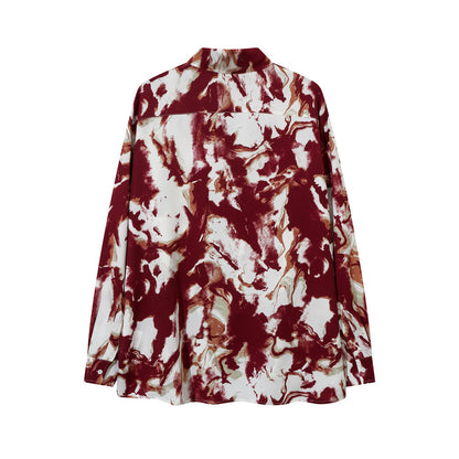 Fashion Personalized Ink Tie-dye Loose Shirt Men