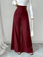 Minimalist Elegant High Waist Belly Contracting Black Wide Leg Pants