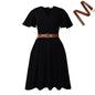 New V-neck Bell Sleeve Casual A- Line Women's Dress