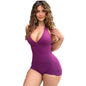 Women's Tight Pleated Lace-up Deep V Halter Jumpsuit