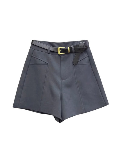 Fashionable Elegant Slimming High Waist Black Casual Shorts