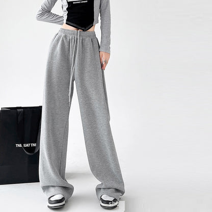Casual Straight-leg High Waist Slimming Wide Leg Pants