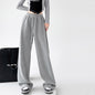 Casual Straight-leg High Waist Slimming Wide Leg Pants
