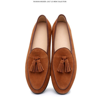Fashion Retro British Beanie Shoes Men's Tassel Slip-on