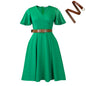 New V-neck Bell Sleeve Casual A- Line Women's Dress