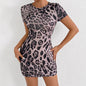 Leopard Print Dress Fashion Lady