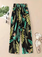 Casual Flower Pants Spring And Summer Thin High Waist Slimming Ice Silk Elastic Floral Straight