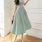 A- Line Skirt Draping Large Hem Mid-length Skirt