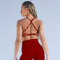 High Elastic Shockproof Cross Back Full Extinction Jinammonia Bare Back Seamless Sports Bra