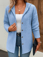 Women's Casual Loose Fashion Plaid Long Sleeve Cardigan Hoodie Coat