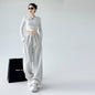 Casual Straight-leg High Waist Slimming Wide Leg Pants