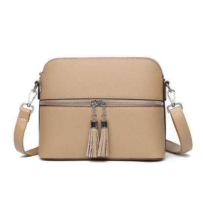 Fashion Casual Large Capacity Shell Bag Top Layer Leather One-shoulder Crossbody Bag