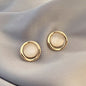 Cat's Eye Flower Earrings High Sense Opal Square Triangle Geometry Earrings
