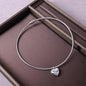 Glossy Heart-shaped Magnetic Necklace Snake Bones Chain Pendant Choker Necklace