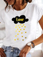 Simplicity Love Lettered Casual Cartoon Fashionable