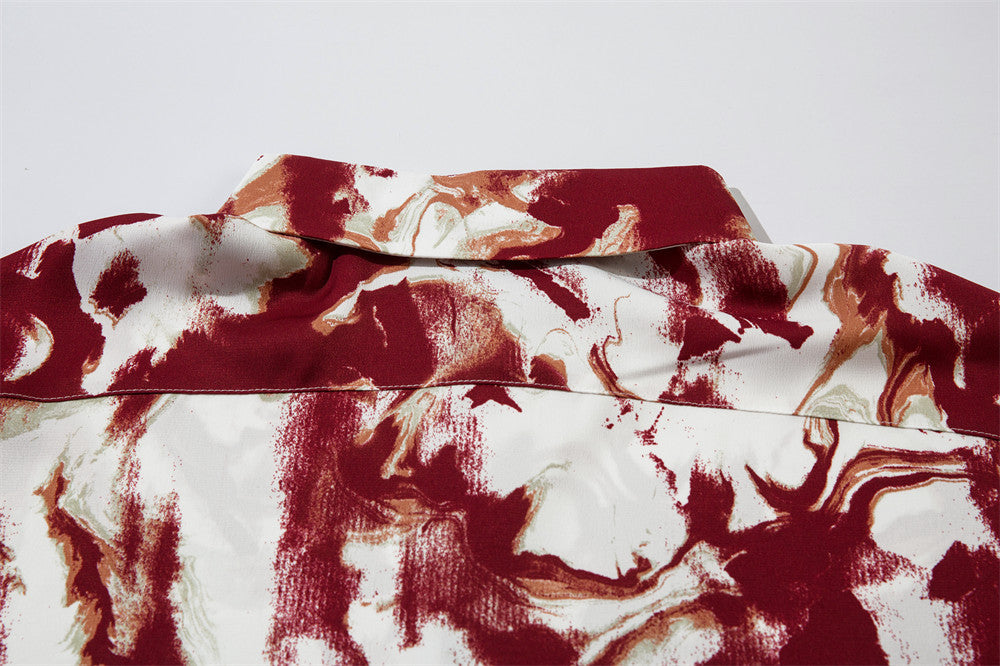 Fashion Personalized Ink Tie-dye Loose Shirt Men