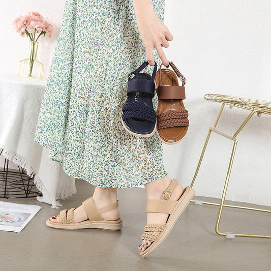 Women's Thick Sole Soft Strap Buckle Hollow