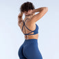 High Elastic Shockproof Cross Back Full Extinction Jinammonia Bare Back Seamless Sports Bra