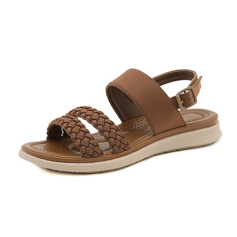 Women's Thick Sole Soft Strap Buckle Hollow