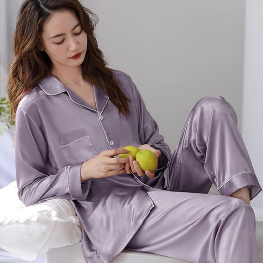 New Comfort Skin-friendly Spring Thin Simple Ice Silk Leisure Homewear