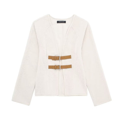 Fashionable Women's New Soft Coat With Strap
