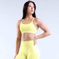 High Elastic Shockproof Cross Back Full Extinction Jinammonia Bare Back Seamless Sports Bra
