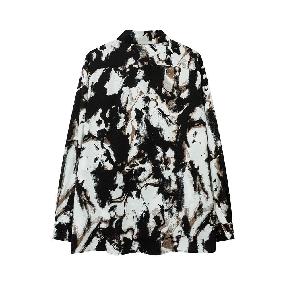 Fashion Personalized Ink Tie-dye Loose Shirt Men
