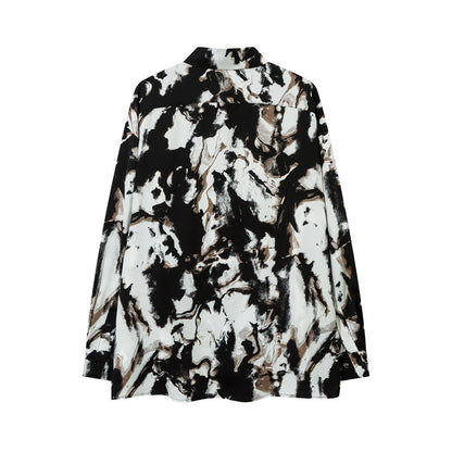 Fashion Personalized Ink Tie-dye Loose Shirt Men