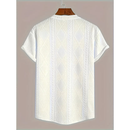 Geometric Embroidery Casual Short Sleeve