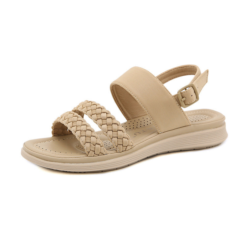 Women's Thick Sole Soft Strap Buckle Hollow