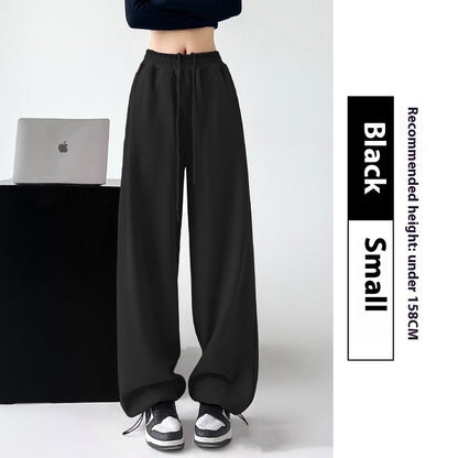 Casual Straight-leg High Waist Slimming Wide Leg Pants